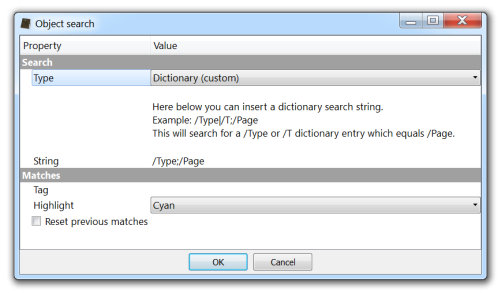PDF dictionary search