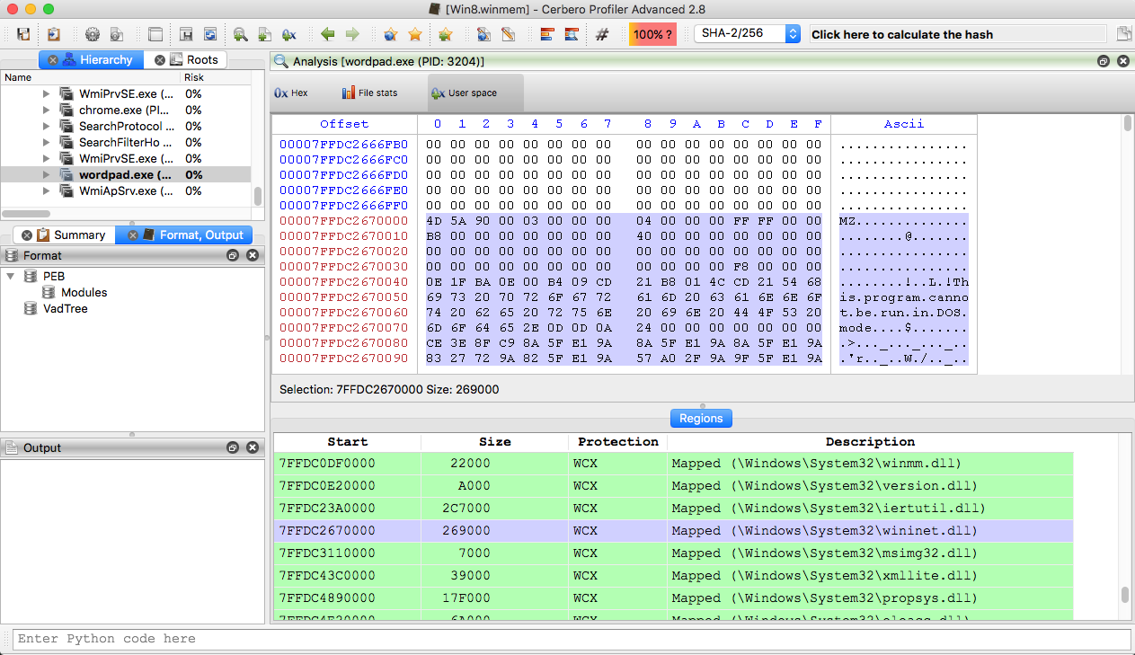 Profiler 2.8 – Windows Memory Forensics – Cerbero Blog