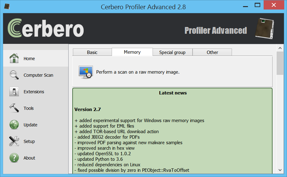 Profiler 2.8 – Windows Memory Forensics – Cerbero Blog